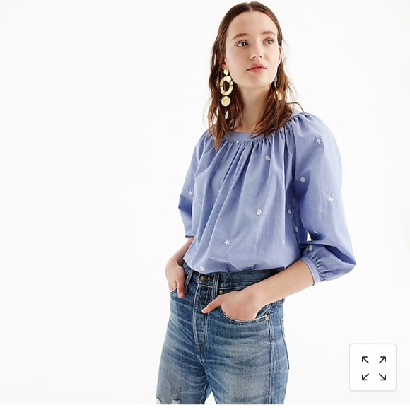 J. Crew Tops - J.Crew The Perfect Floral Embroidered Top #807